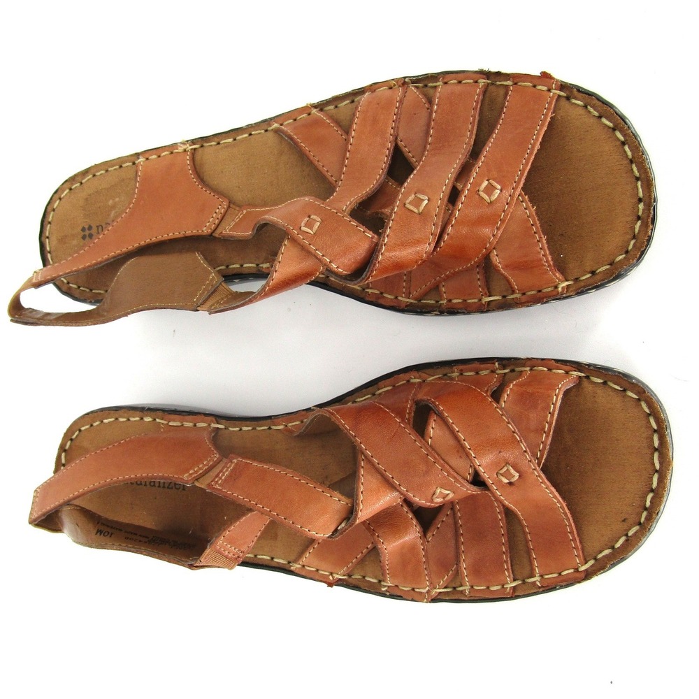 Naturalizer Craft Sandals Womens 10M Brown Leather Strappy Slingback Comfort